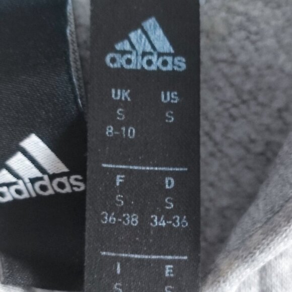 Adidas high neck hoodie women's size S grey with 3 black stripes - Picture 5 of 10